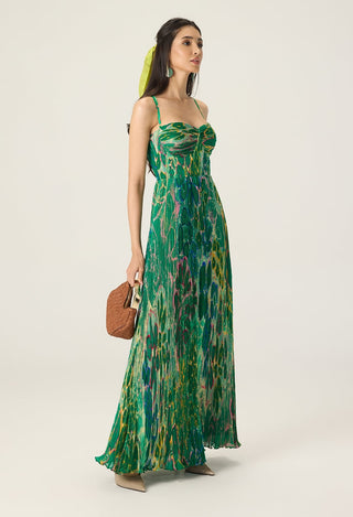 Kiara green printed dress
