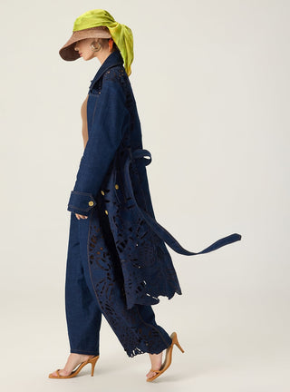 Georgina blue solid trench with bex jeans