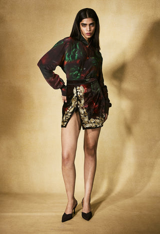 Flamework multicolor shirt with skirt