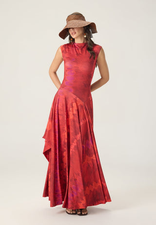 Charlotte red printed dress