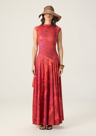 Charlotte red printed dress