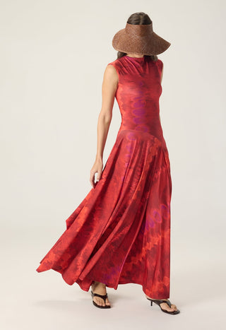 Charlotte red printed dress