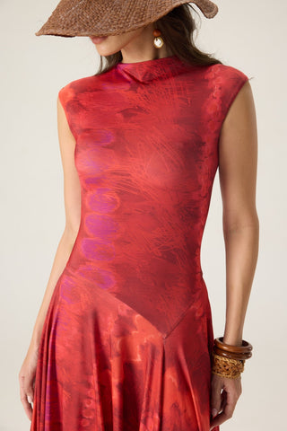 Charlotte red printed dress