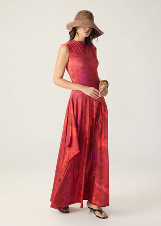 Charlotte red printed dress
