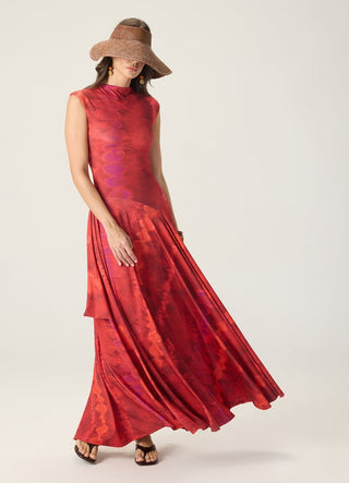 Charlotte red printed dress