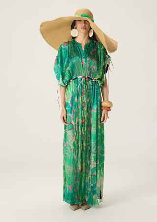 Sasha green printed kaftan