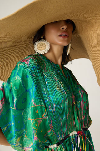 Sasha green printed kaftan