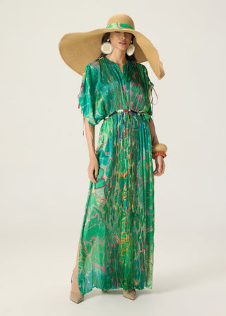 Sasha green printed kaftan