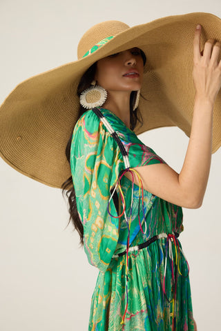 Sasha green printed kaftan