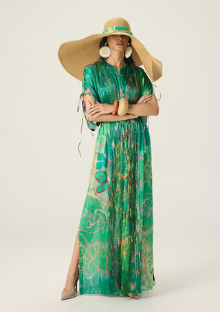 Sasha green printed kaftan