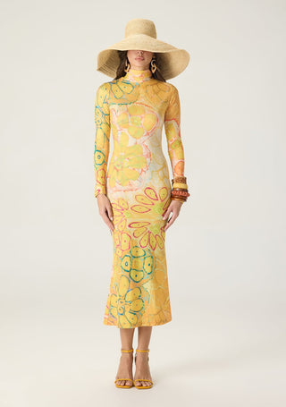 Renata yellow printed dress