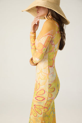 Renata yellow printed dress