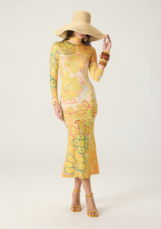 Renata yellow printed dress