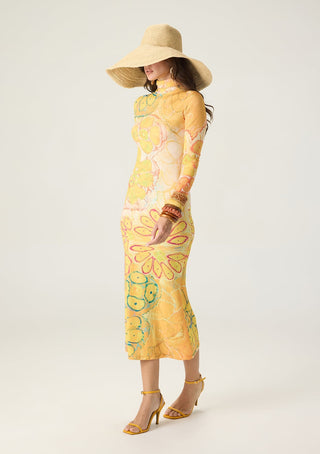 Renata yellow printed dress