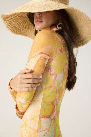 Renata yellow printed dress