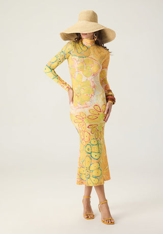 Renata yellow printed dress