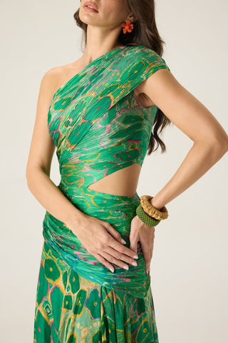 Ally green printed dress