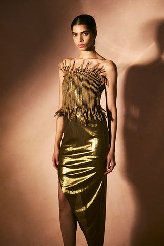 Metallic gold muse dress