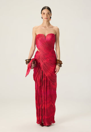 Adelita red printed dress
