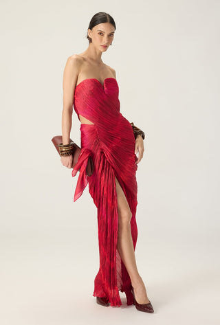 Adelita red printed dress