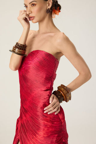 Adelita red printed dress
