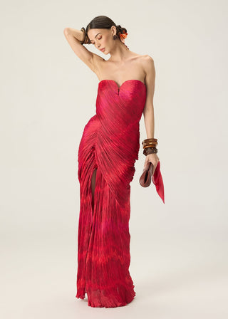Adelita red printed dress