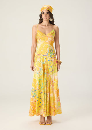 Gwen yellow printed dress