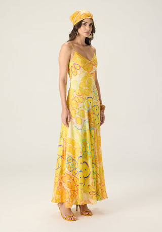 Gwen yellow printed dress