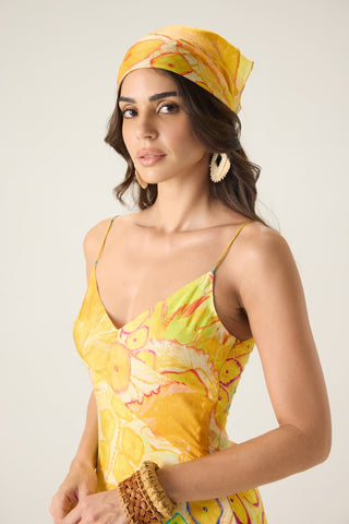 Gwen yellow printed dress