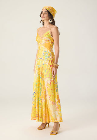 Gwen yellow printed dress
