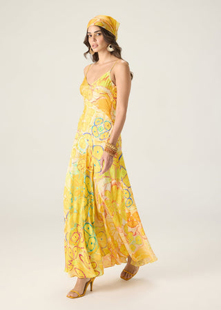 Gwen yellow printed dress