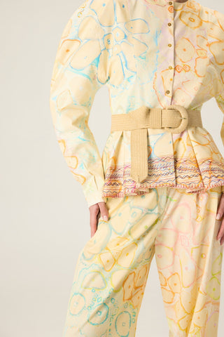 Astrid multicolor printed blouse with roux trousers