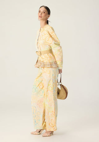 Astrid multicolor printed blouse with roux trousers