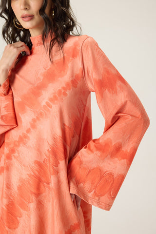 Louisa orange printed dress