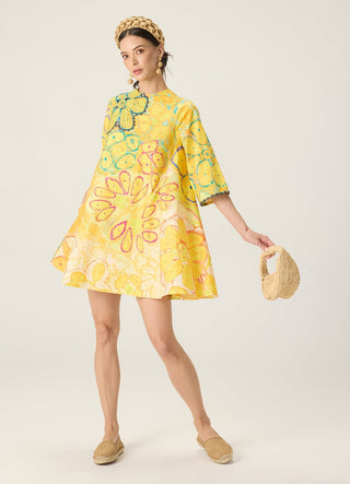 Novella yellow embroidered dress