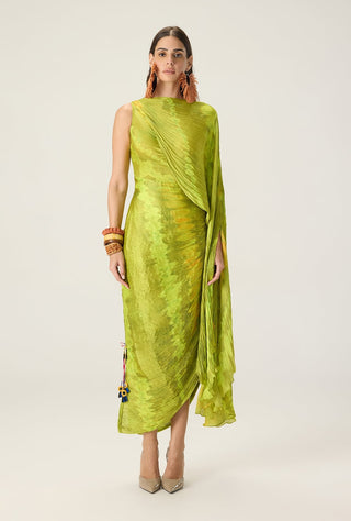 Kathy lime green printed dress