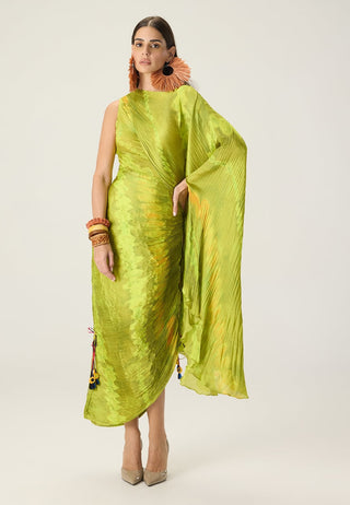 Kathy lime green printed dress