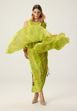 Kathy lime green printed dress