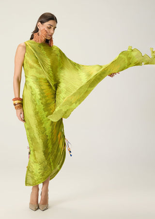 Kathy lime green printed dress