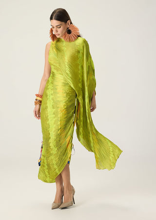 Kathy lime green printed dress