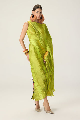 Kathy lime green printed dress