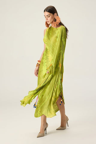 Kathy lime green printed dress