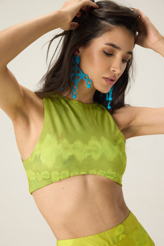 Jamie lime green printed blouse with lainey skirt