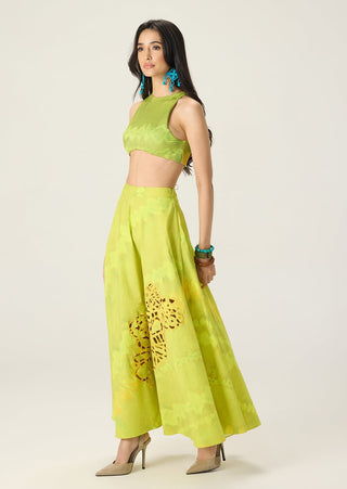 Jamie lime green printed blouse with lainey skirt