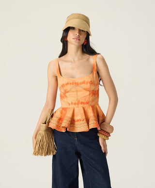 Peni orange printed blouse