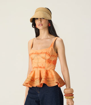 Peni orange printed blouse