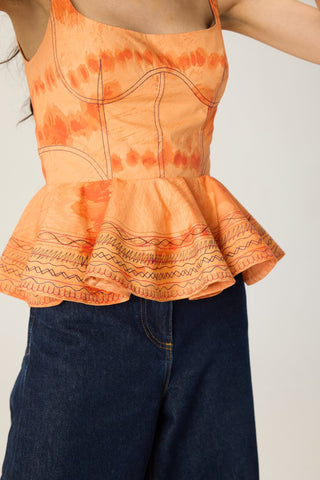 Peni orange printed blouse