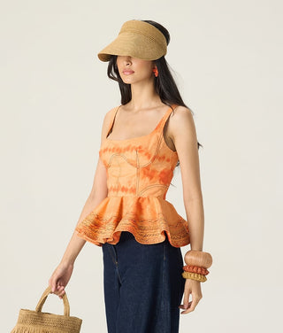 Peni orange printed blouse