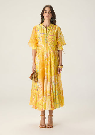 Sonam yellow printed dress