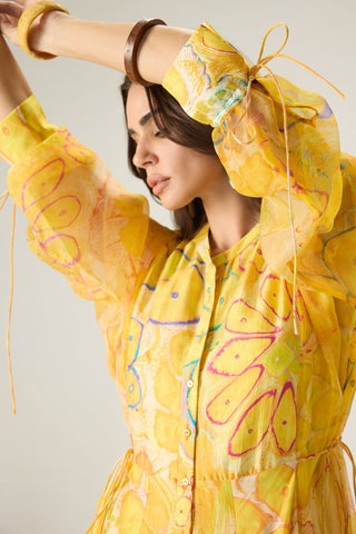 Sonam yellow printed dress